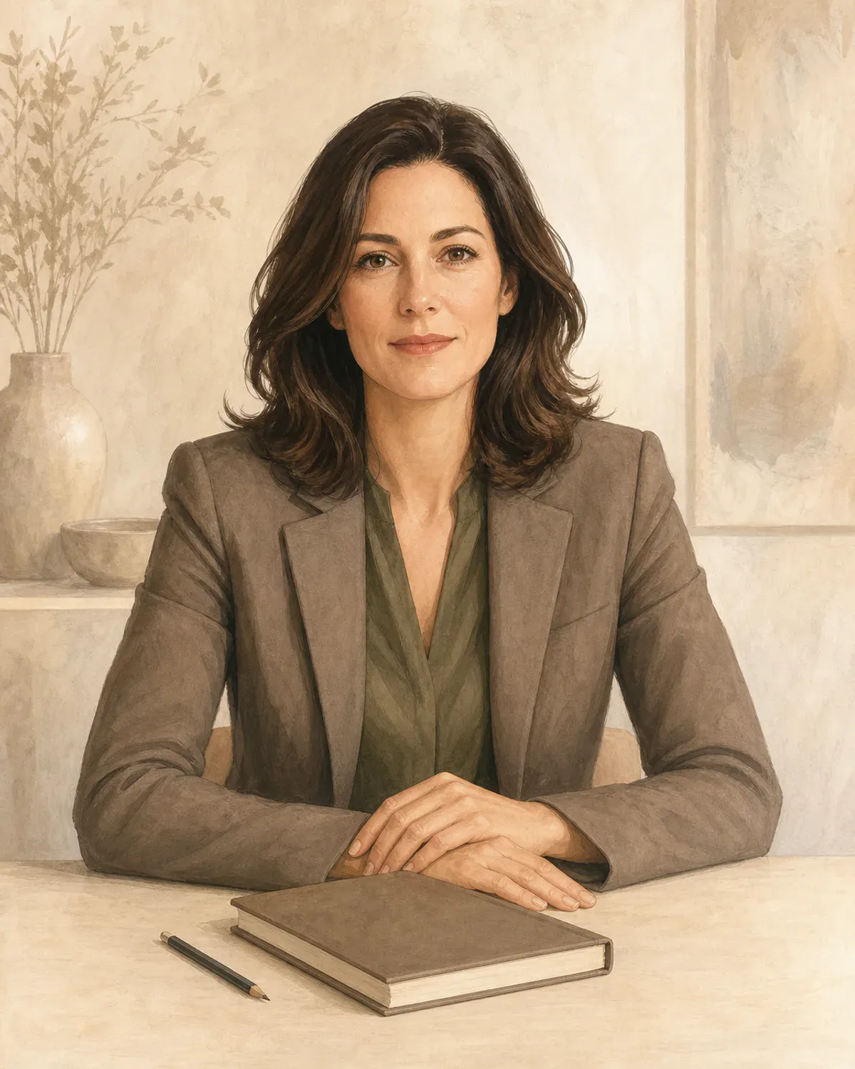 Illustrated portrait of Eleanor Brooks, Editor-in-Chief.