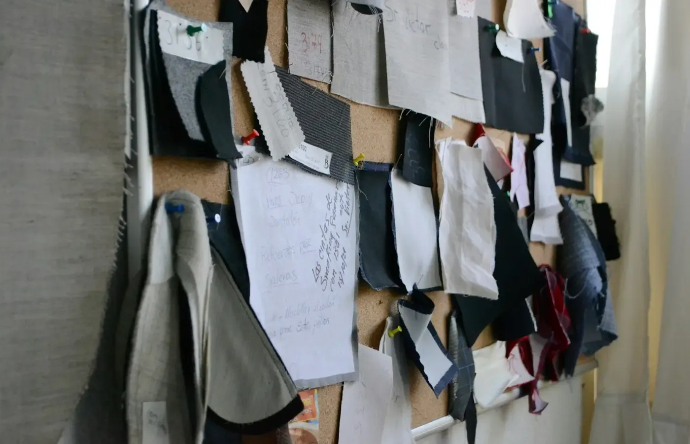 Close-up of upholstery fabric swatches