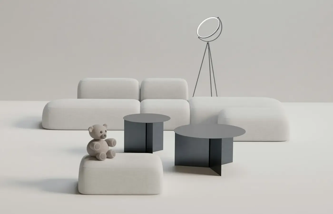 Modular sofa connector sections