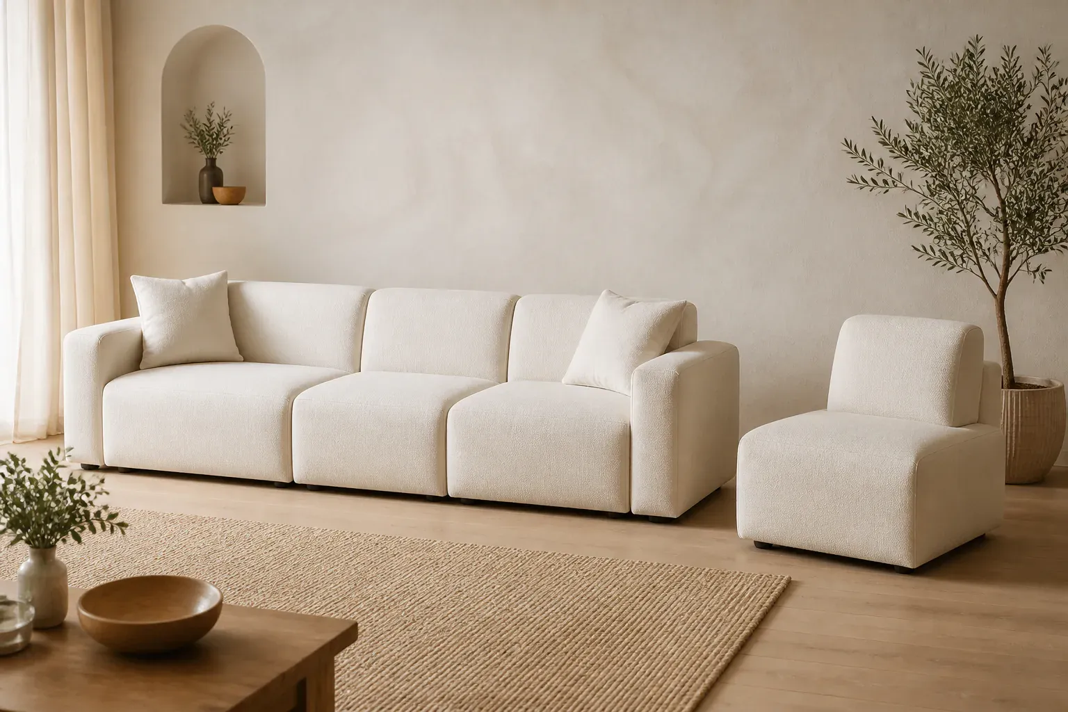 Two neutral configurations showing a sectional and separate modular units