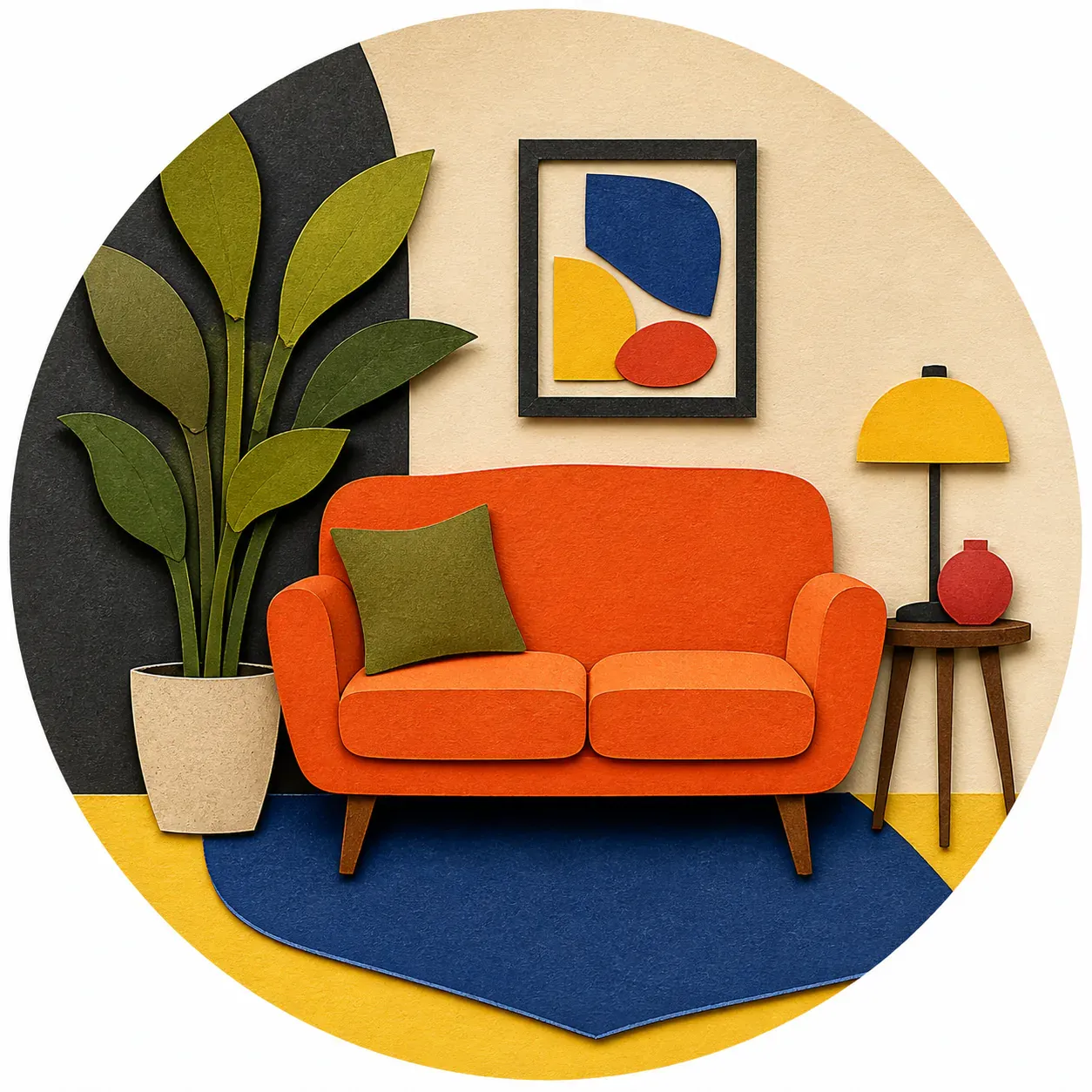 Cut-paper collage for Small Spaces